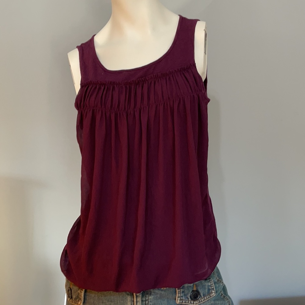 Loft Purple Tank Top. Gathered Waist, size Medium. Bundle and Save!